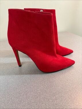 Jessica Simpson Red Pointed Toe Stiletto Ankle Boots